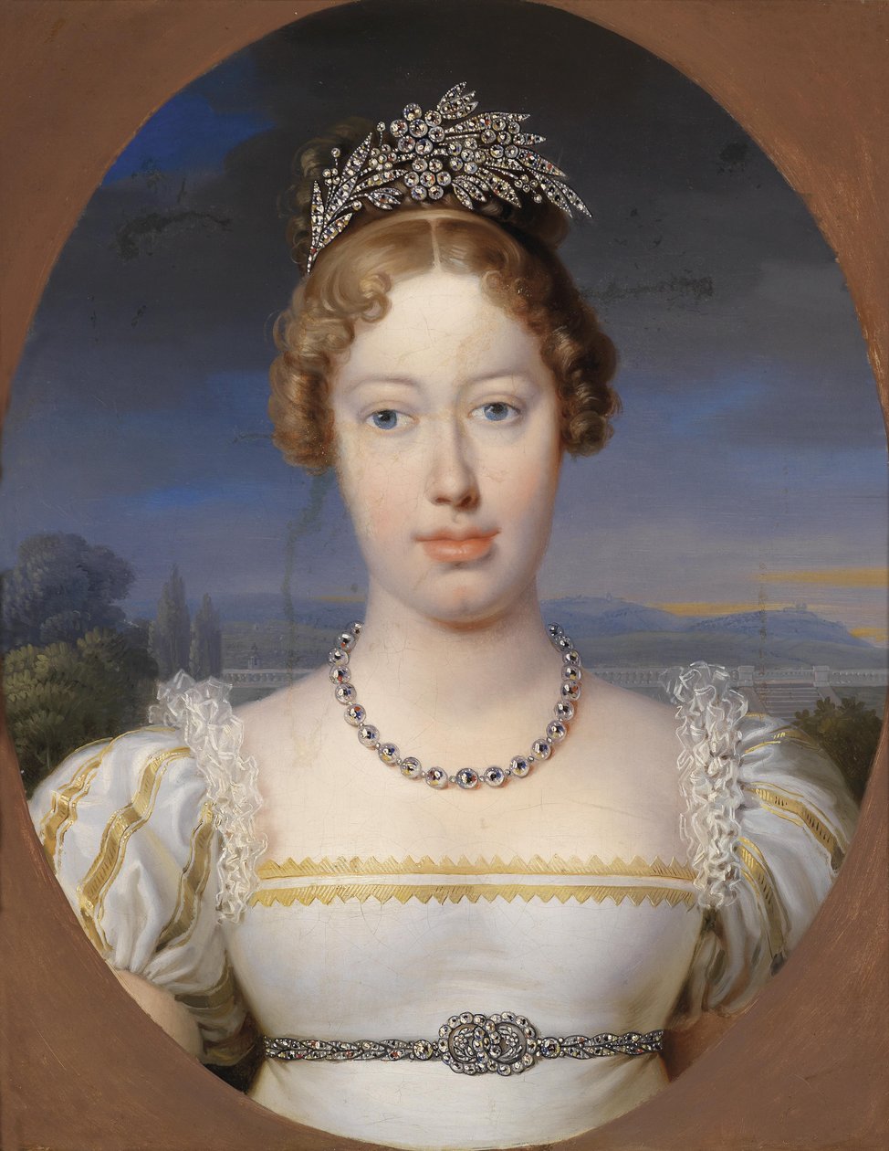 Portret van Carolina Ferdinanda van Oostenrijk, geen prinses van Sleeswijk-Holstein door Johann Peter Krafft