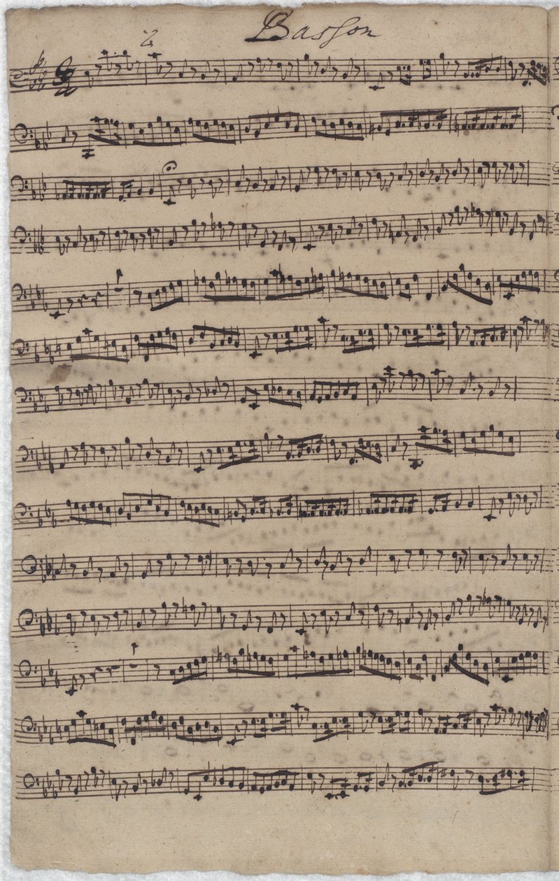 De fagotpartij voor de Cantate BWV 140 door Johann Sebastian Bach