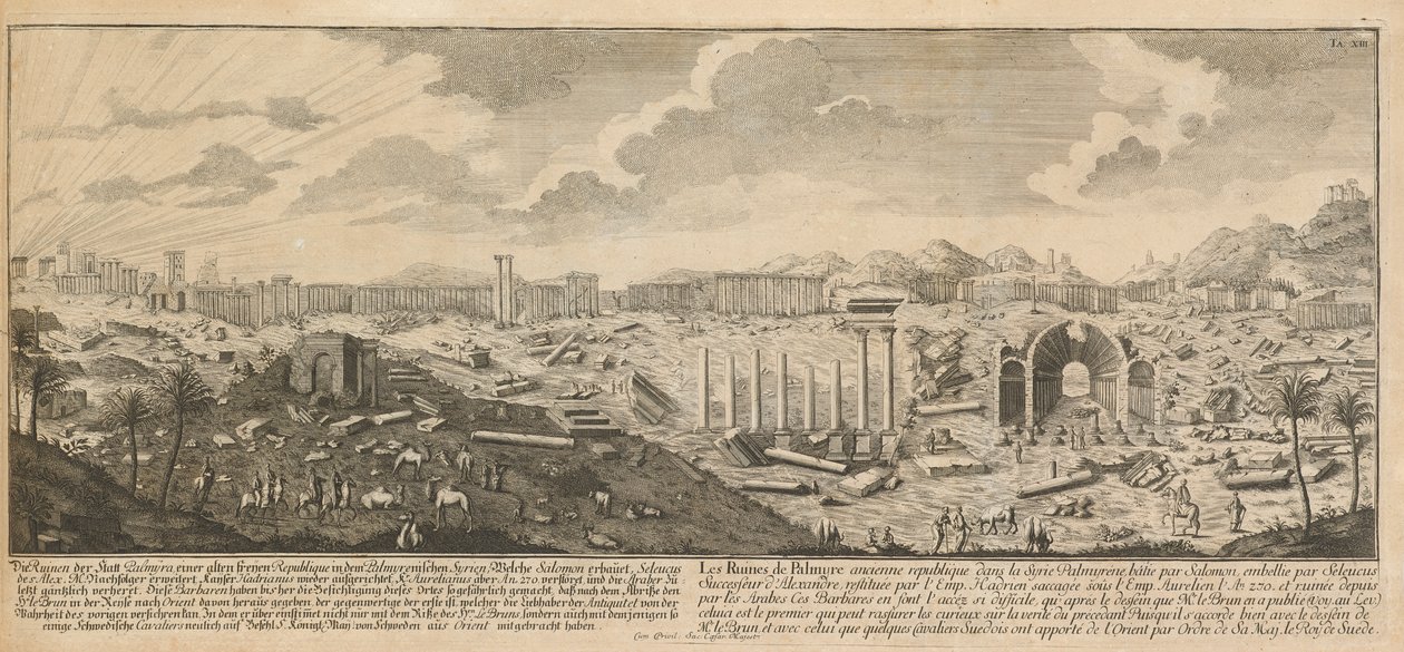 Ruïnes van Palmyra, oude stad van Syrië door Johann Adam Delsenbach