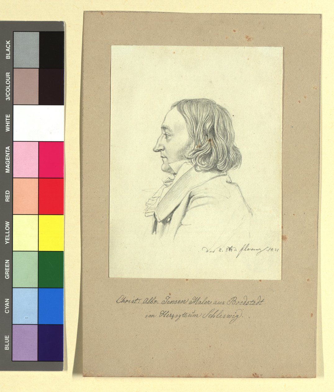 Christian Albrecht Jensen (1792-1870), schilder door Johann Adam Klein