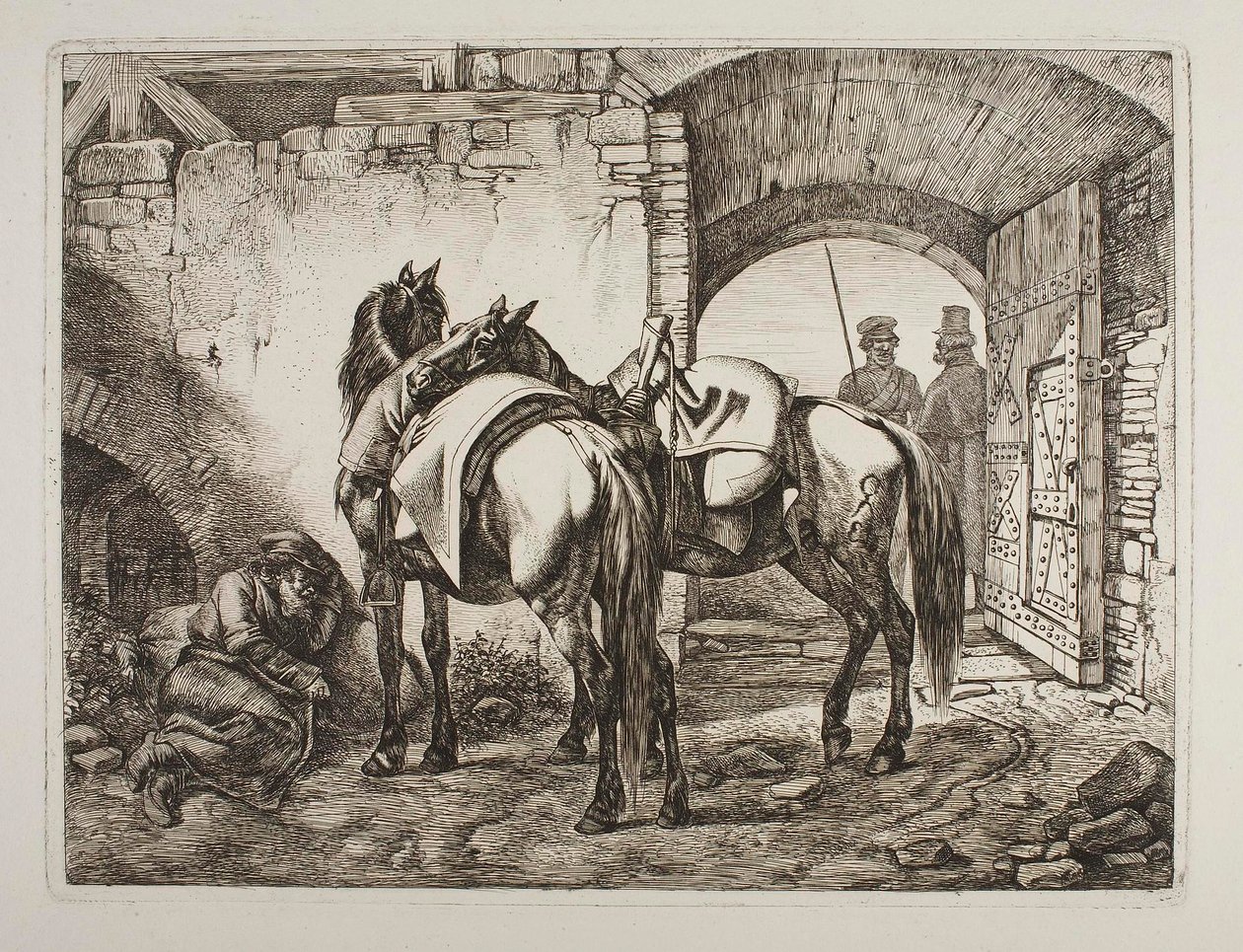Kozakkenpaarden door Johann Adam Klein