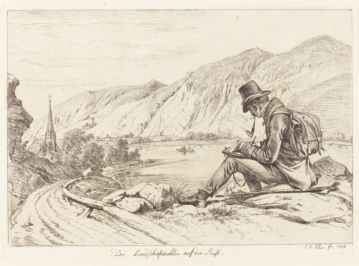 Der Landschaftmaler auf der Reise door Johann Adam Klein