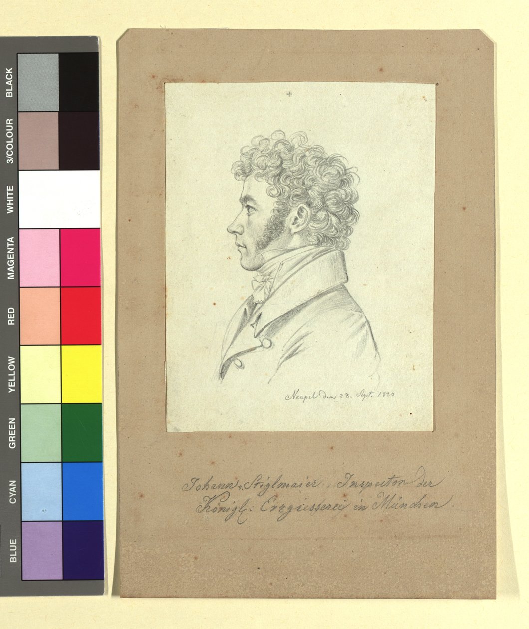 Johann Baptist Stiglmaier (1791-1844), bronsgieter, beeldhouwer, inspecteur van de Koninklijke Gieterij in München door Johann Adam Klein