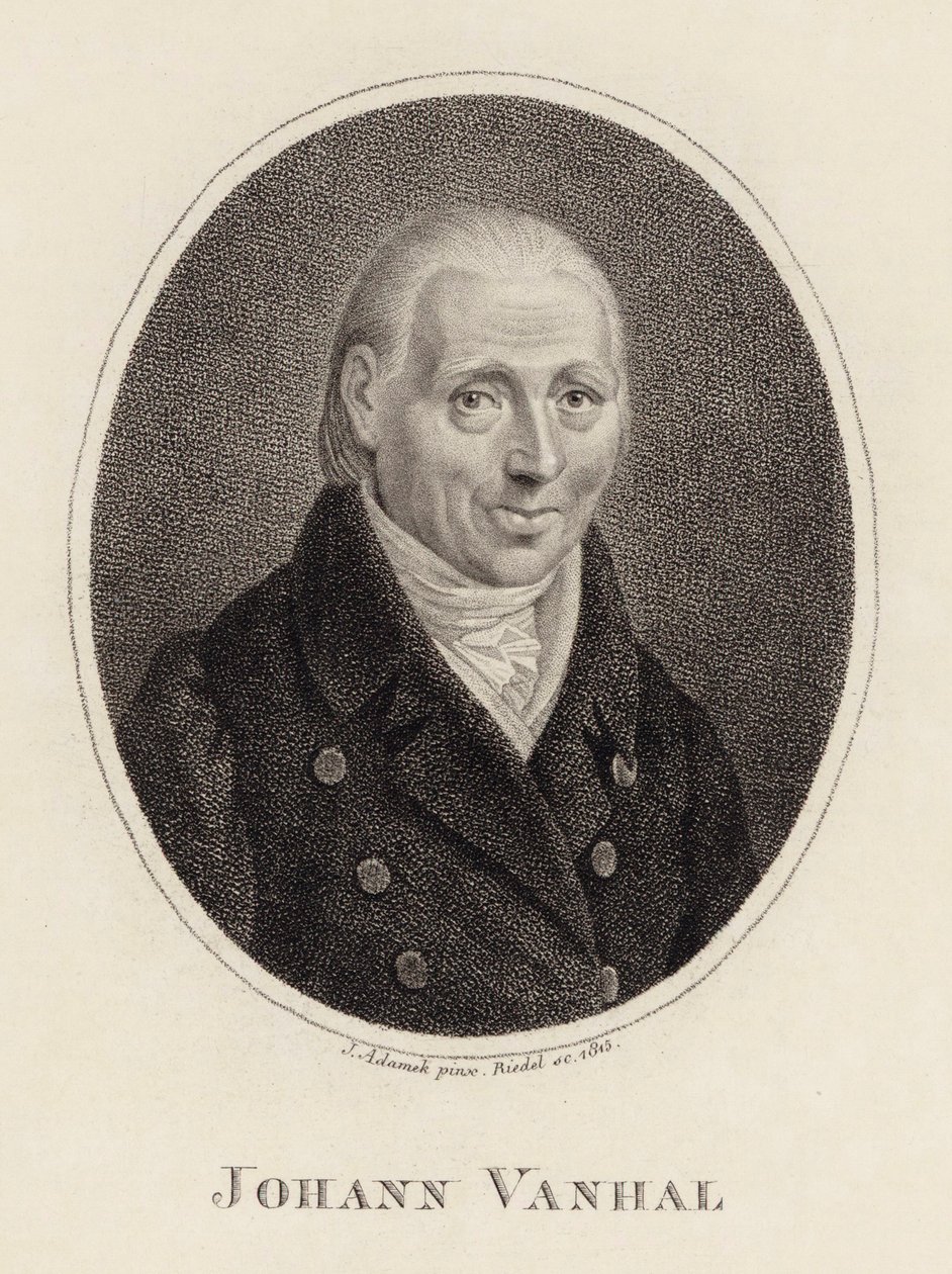 Portret van de componist Johann Baptist Wanhal 1739-1813, 1815 door Johann Adamek
