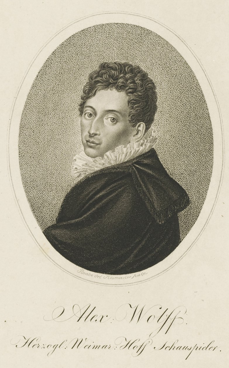 Portret van Pius Alexander Wolff 1782-1828, ca. 1820 door Johann Adolf Rossmaesler