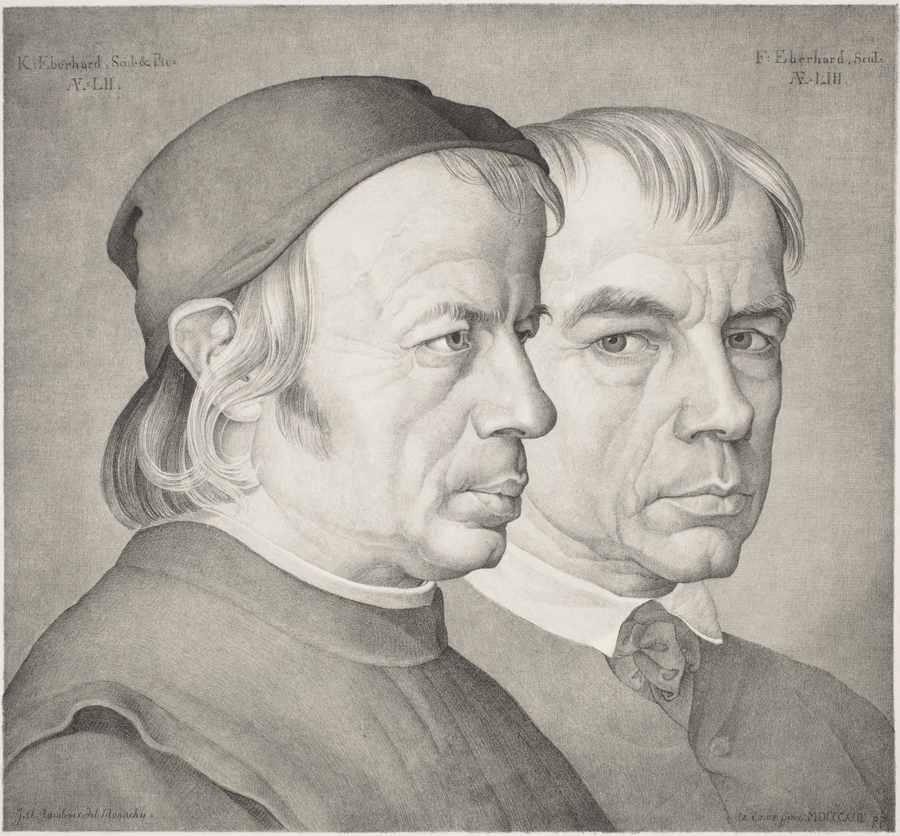 De broers Konrad en Franz Eberhard door Johann Anton Ramboux