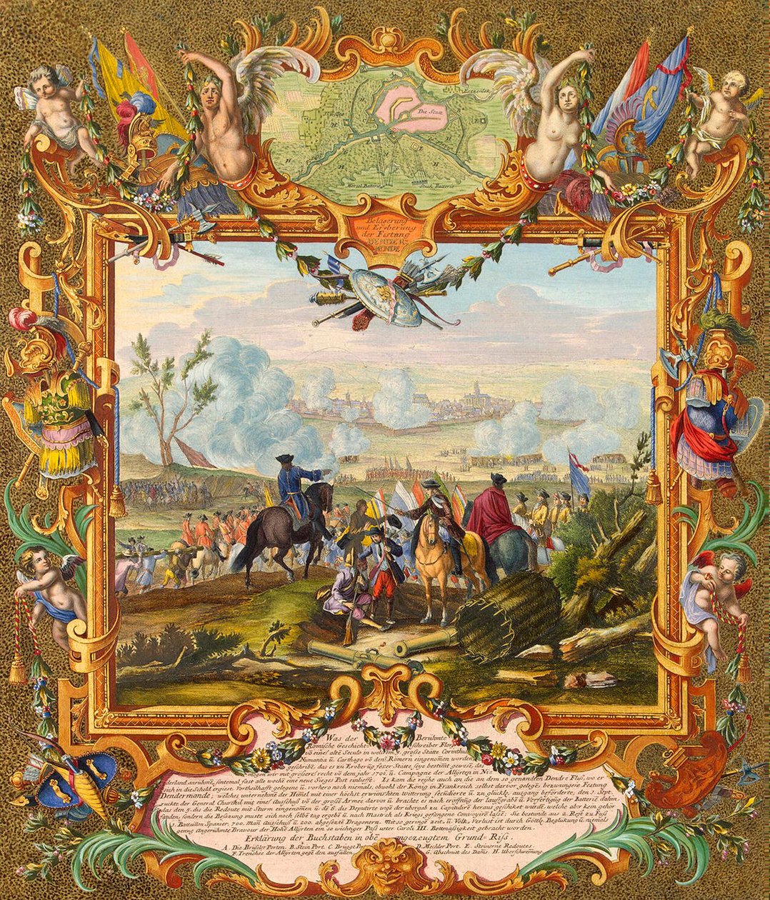 Verovering van het Fort van Audenarde door de Geallieerde Troepen in 1708, begin 18e eeuw door Johann August Corvinus
