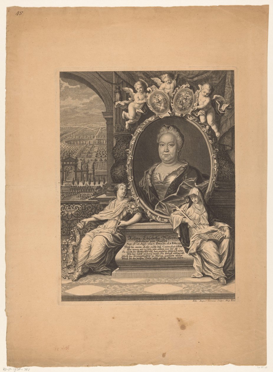 Portret van Rosina Elisabeth Bose door Johann August Corvinus
