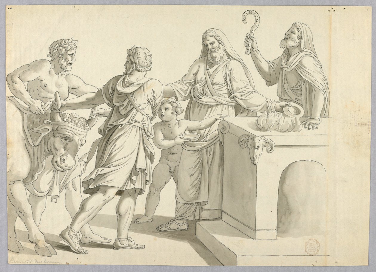 Een Klassiek Offer door Johann August Nahl the Younger