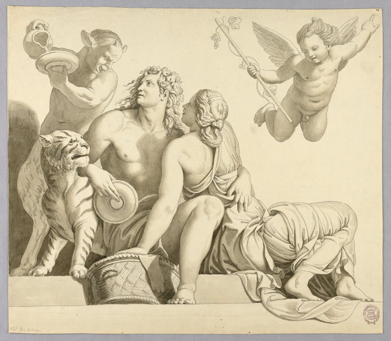 Dionysus en Ariadne door Johann August Nahl the Younger