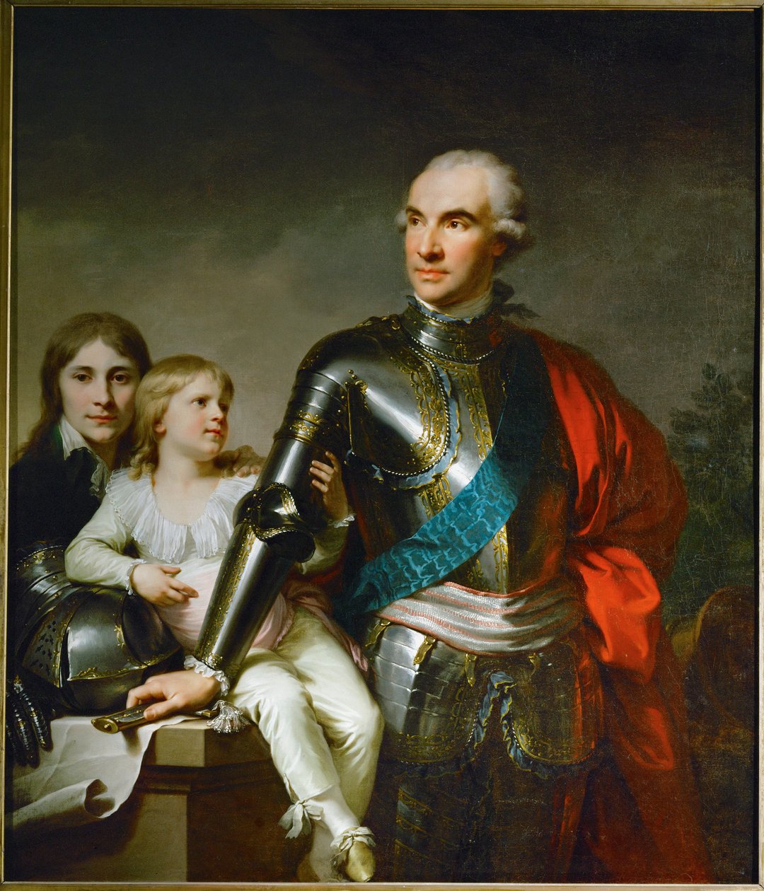 Le Comte Stanislas Felix Potocki en zijn twee zonen Felix-Georg en Stanislas ... door Johann Baptist Edler von Lampi