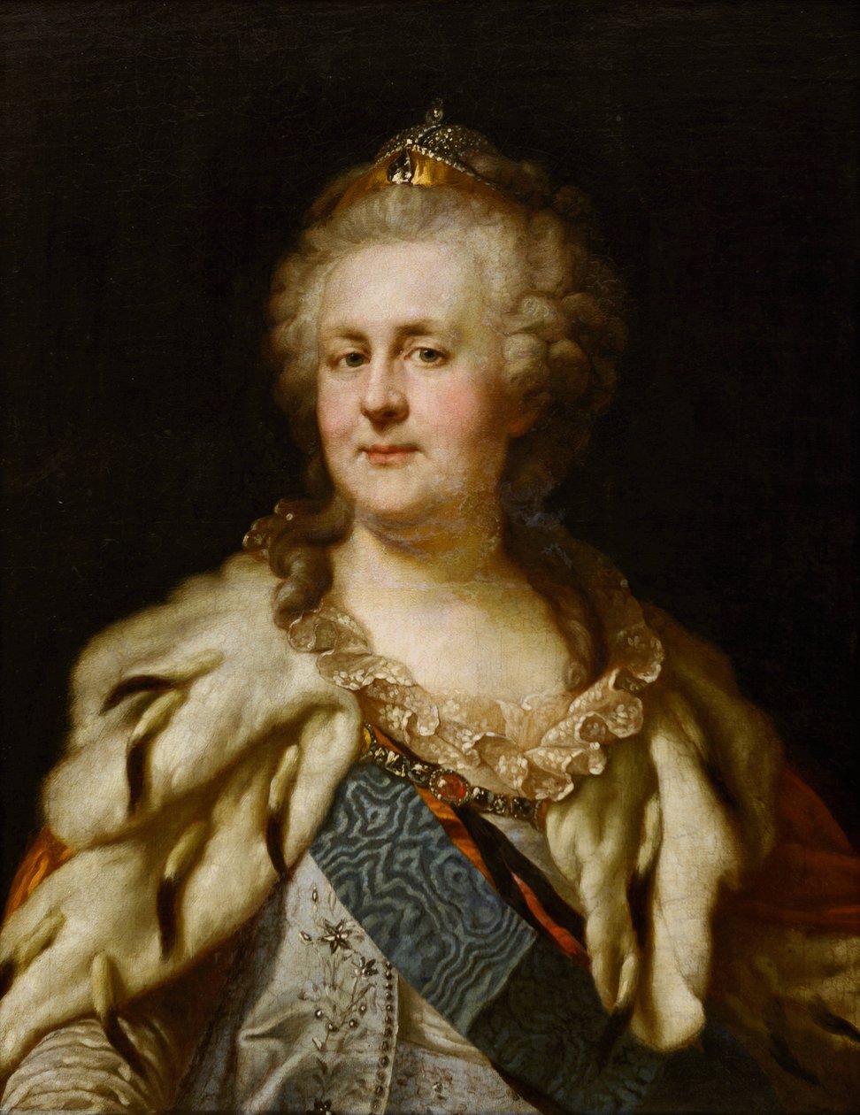 Portret van Keizerin Catharina II door Johann Baptist I Lampi