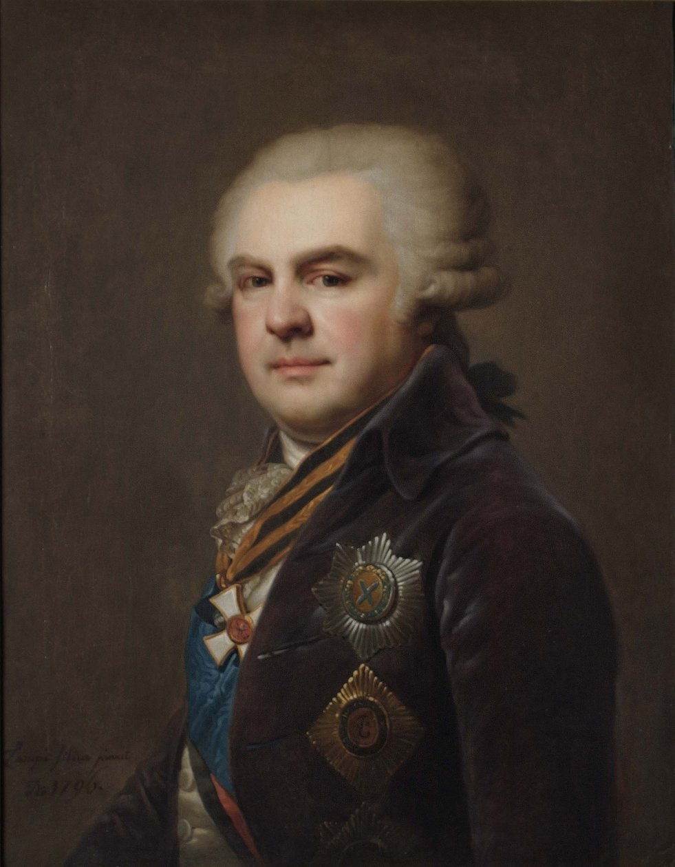 Portret van graaf Alexander Nikolajevitsj Samojlov 1744-1814, 1796 door Johann Baptist Lampi the Younger