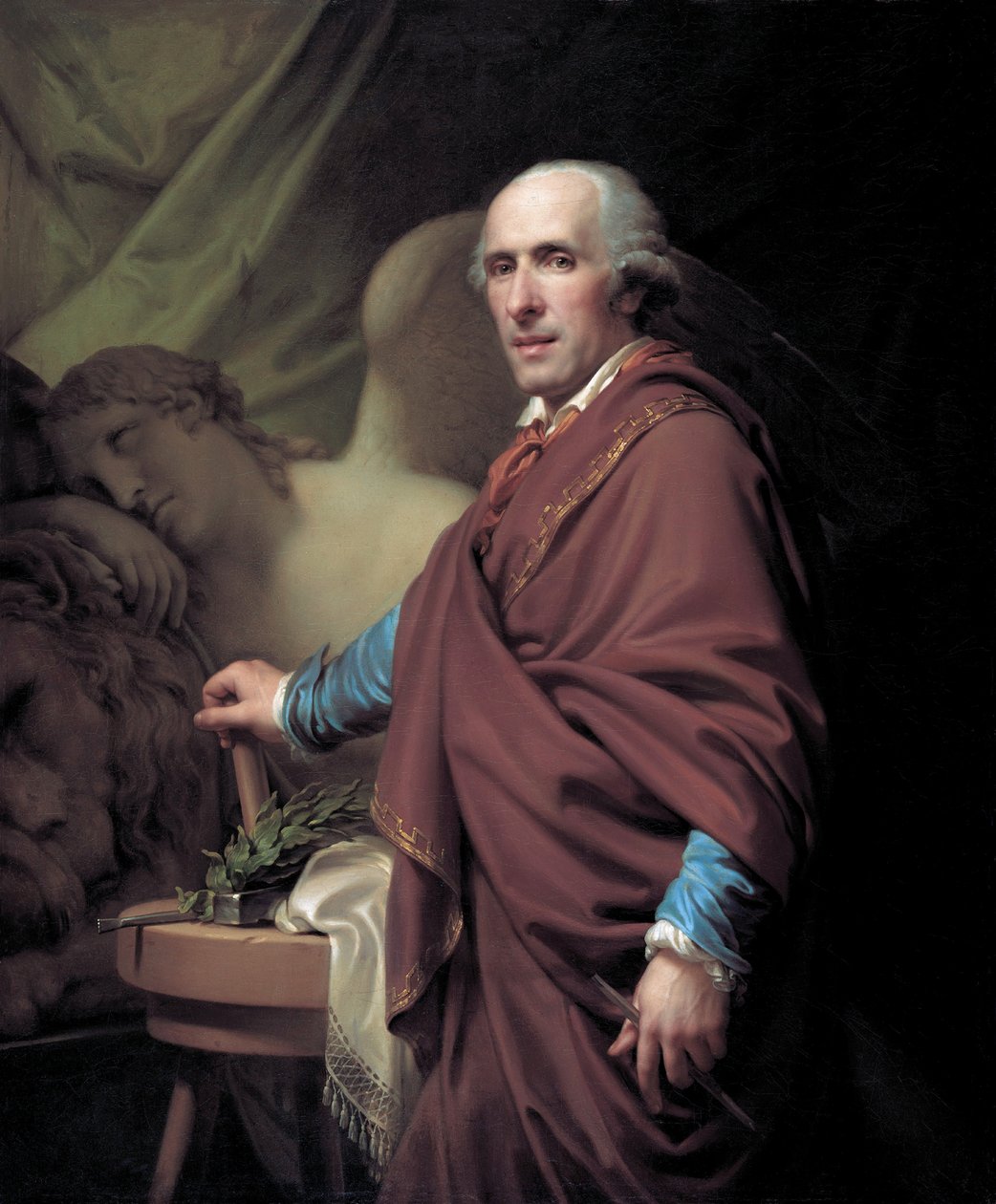 Portret van de beeldhouwer Antonio Canova 1757-1822, 1806 door Johann Baptist Lampi the Younger