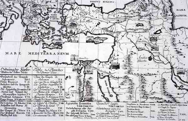 Kaart van Locaties genoemd in het Eerste Boek van 