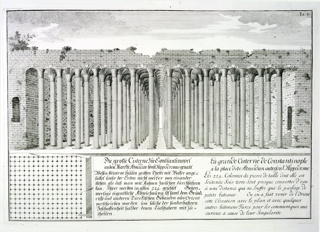 Cisterne onder het Hippodroom, Constantinopel, Turkije, uit 