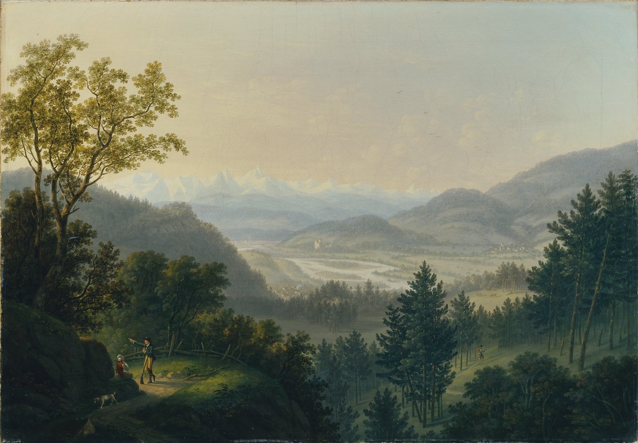 Omgeving van de ruïne Habsburg door Johann Caspar Rahn
