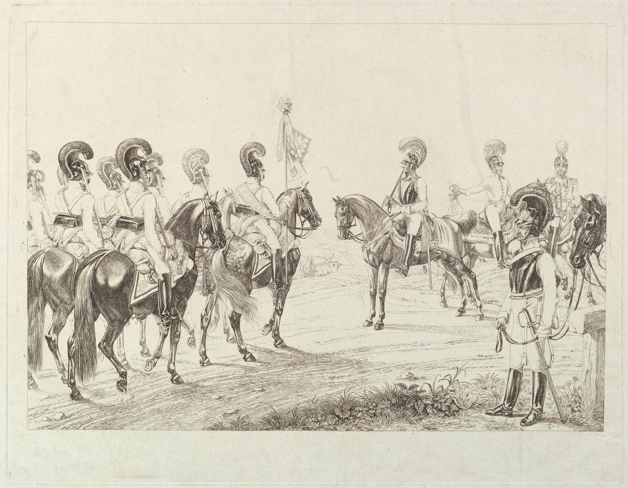 Oostenrijkse Cuirassiers, begin 19e eeuw door Johann Christian Erhard
