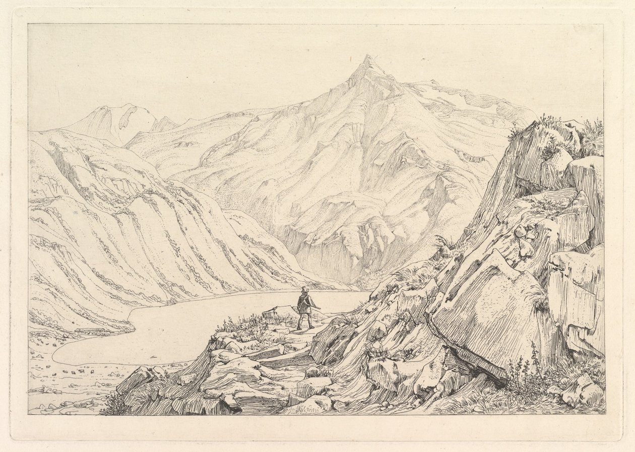 Bockhartmeer Der Bockhardsee, begin 19e eeuw door Johann Christian Erhard