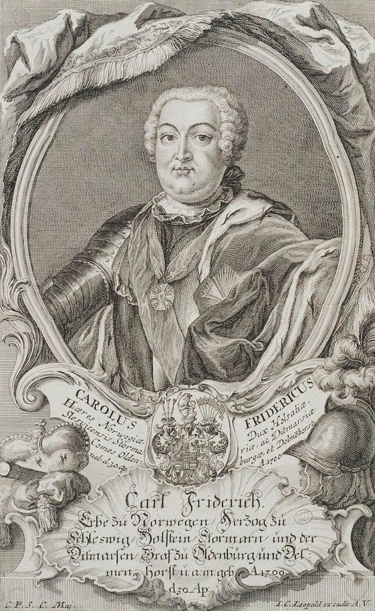 Portret van hertog Charles Frederick van Holstein-Gottorp 1700-1739, midden 18e eeuw door Johann Christian Leopold