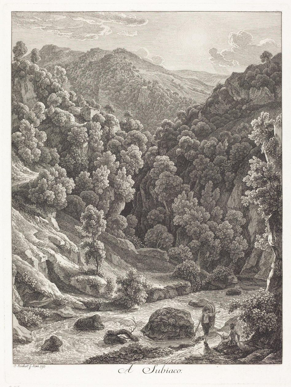 In Subiaco (nabij Subiaco) door Johann Christian Reinhart