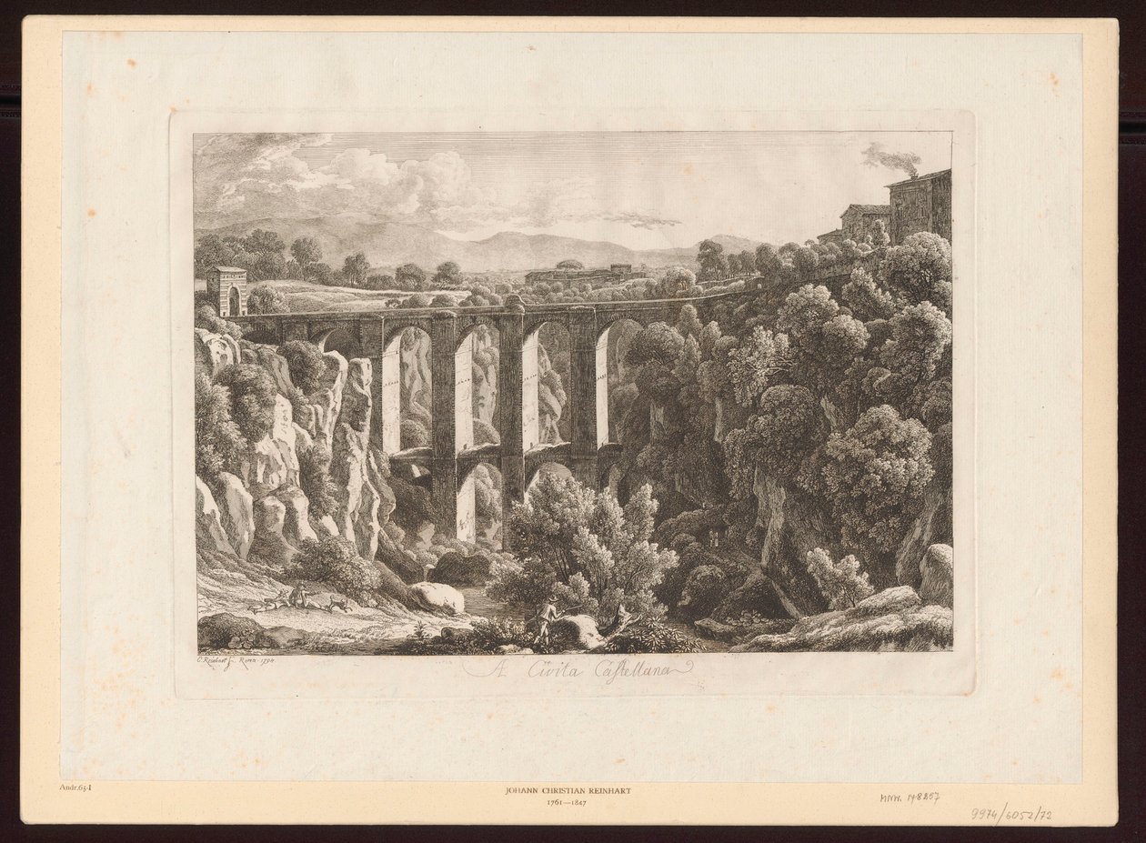 Aquaducten - A Civita Castellana door Johann Christian Reinhart