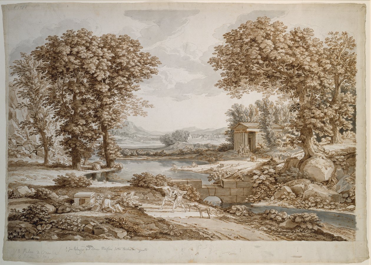 Heroïsch landschap door Johann Christian Reinhart