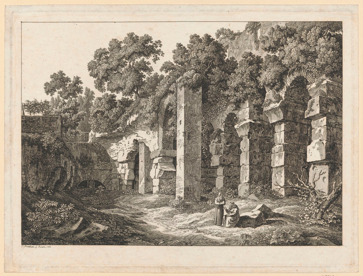 Landschap - In het Colosseum door Johann Christian Reinhart