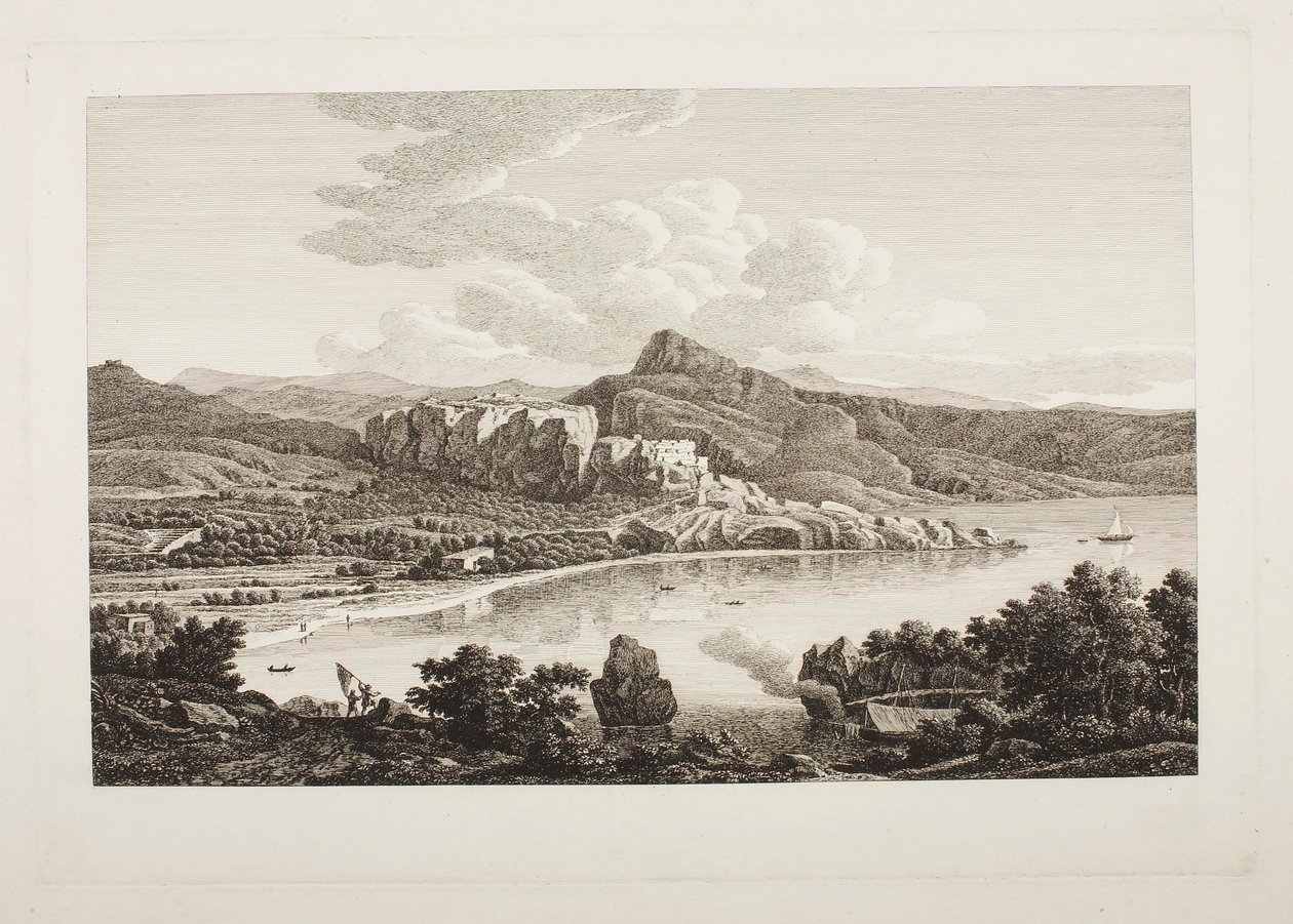 Gezicht op de ruïnes van Karthaea op het eiland Ceos door Johann Christian Reinhart