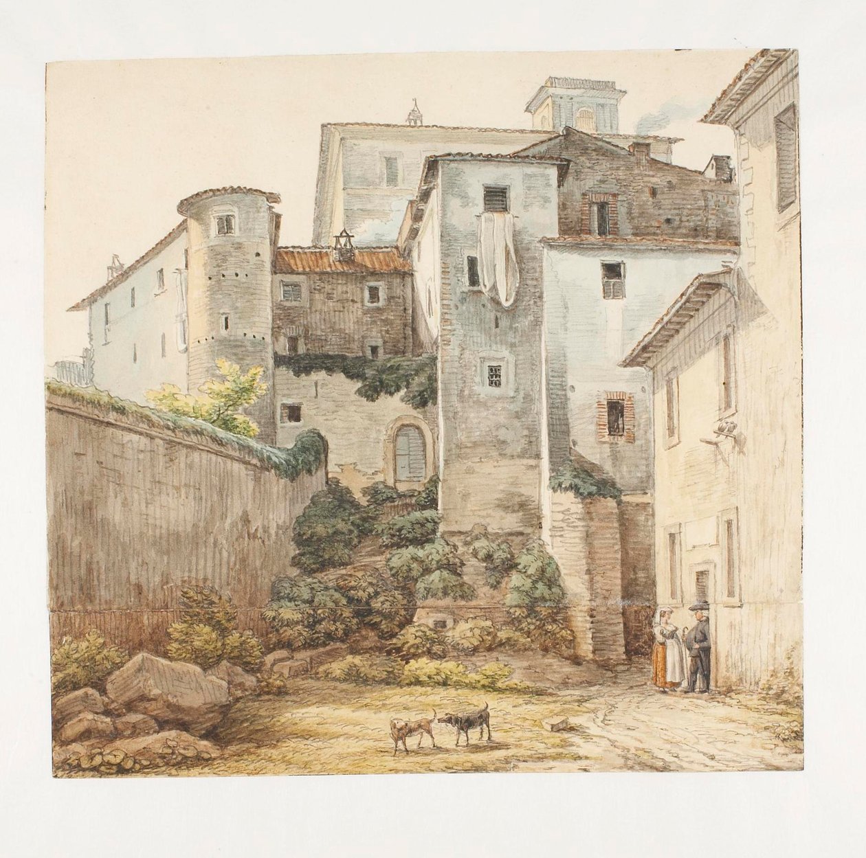Tafereel vanaf Monte Rotonda nabij de Romeinse Campagna door Johann Christian Reinhart