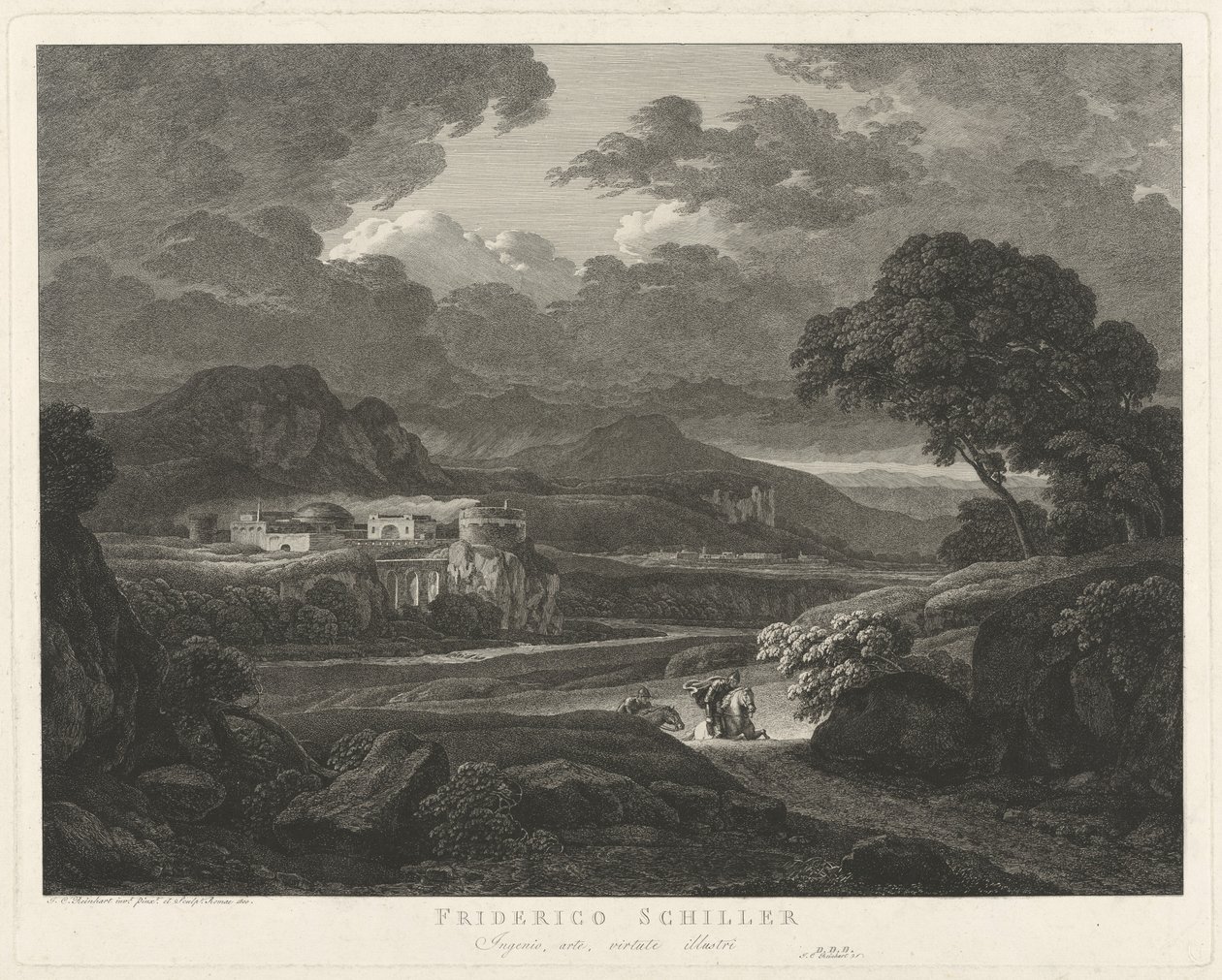 Het grote heroïsche landschap, opgedragen aan Schiller door Johann Christian Reinhart