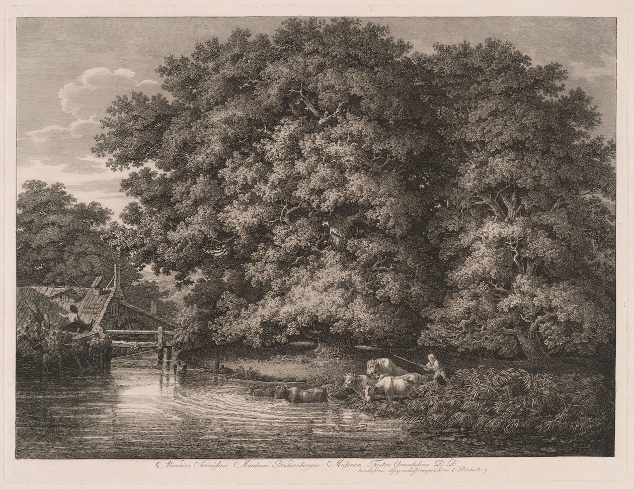 De Molen bij de Grote Eiken door Johann Christian Reinhart