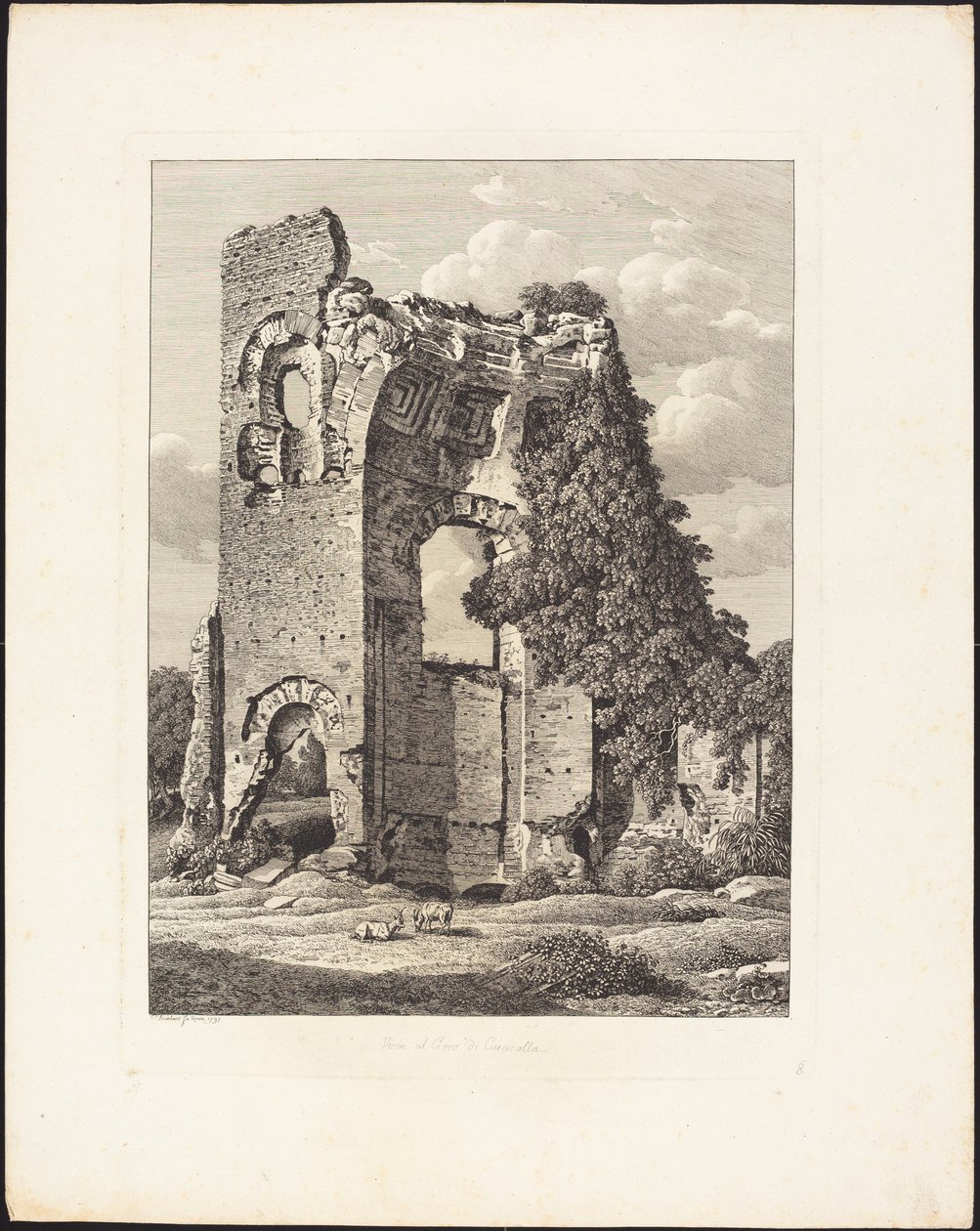 Bij het Circus van Caracalla door Johann Christian Reinhart
