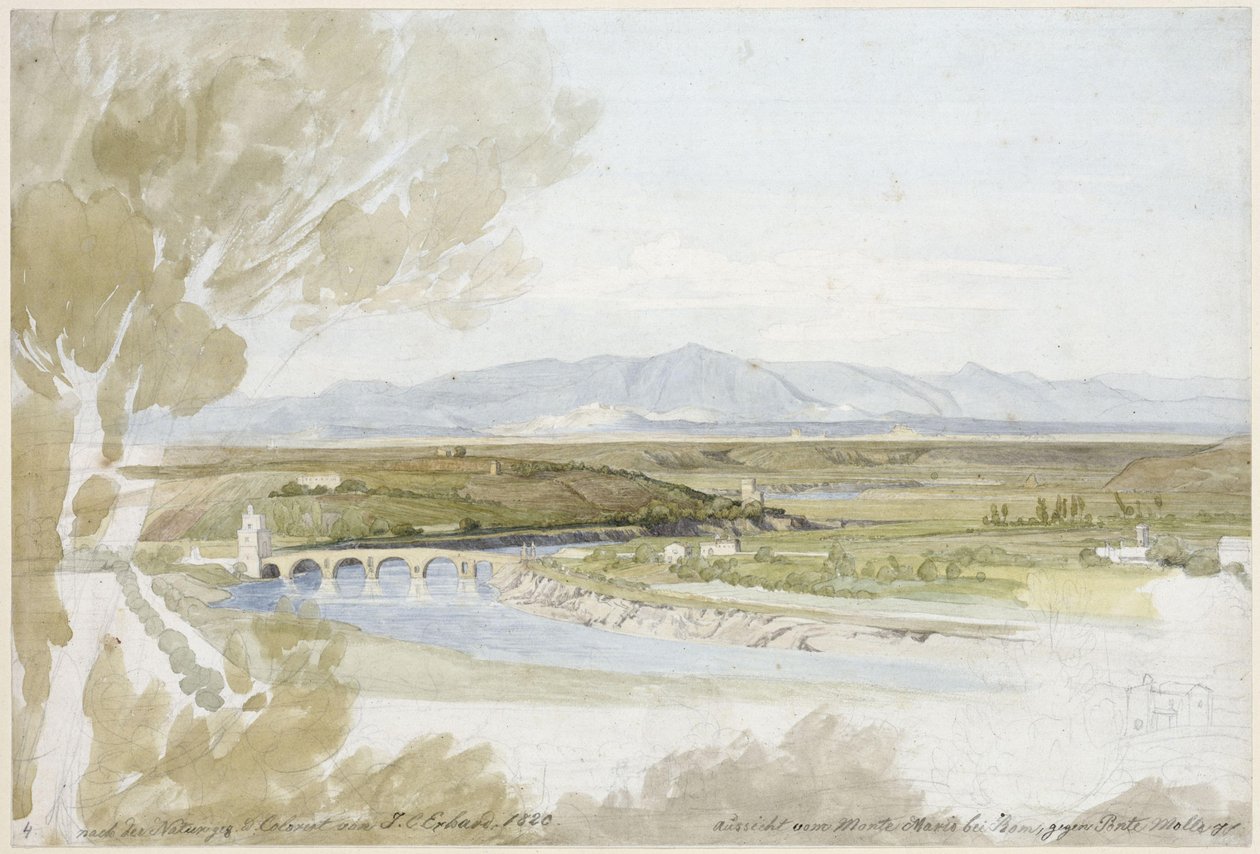 Uitzicht vanaf de Monte Mario door Johann Christoph Erhard