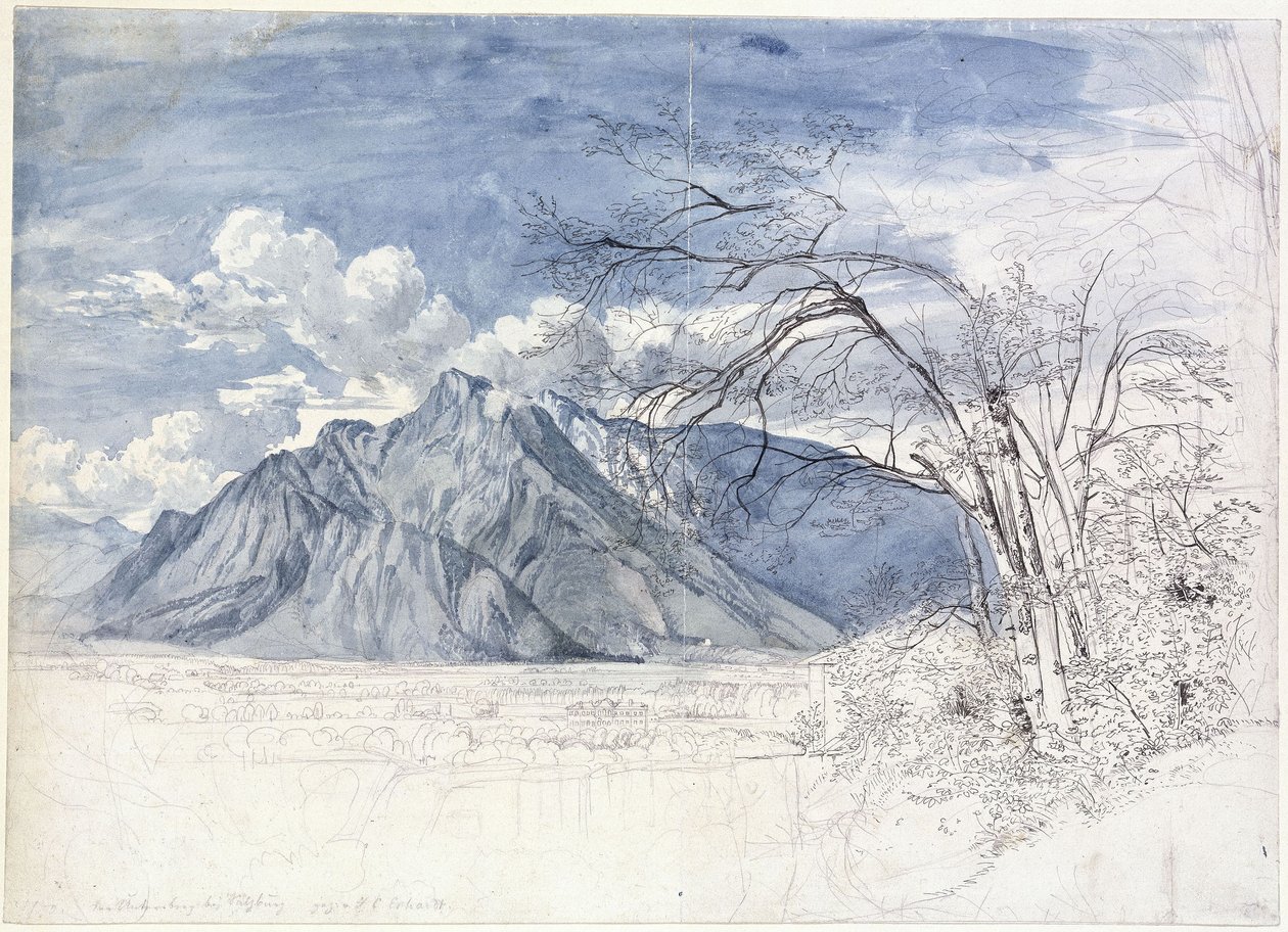 De Untersberg bij Salzburg door Johann Christoph Erhard