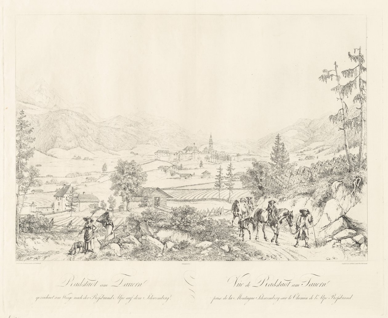 Radstadt bij Tauern door Johann Christoph Erhard and Johann Adam Klein after Carl Ludwig Friedrich Viehbeck