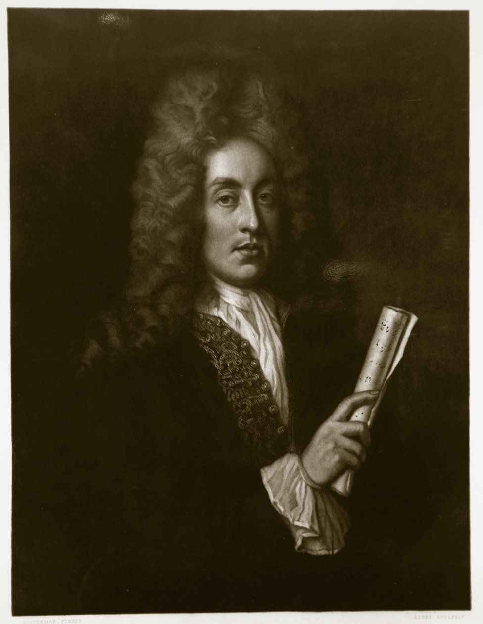 Portret van Henry Purcell (1659-95) gegraveerd door George J. Zobel (1810-81) door Johann Closterman