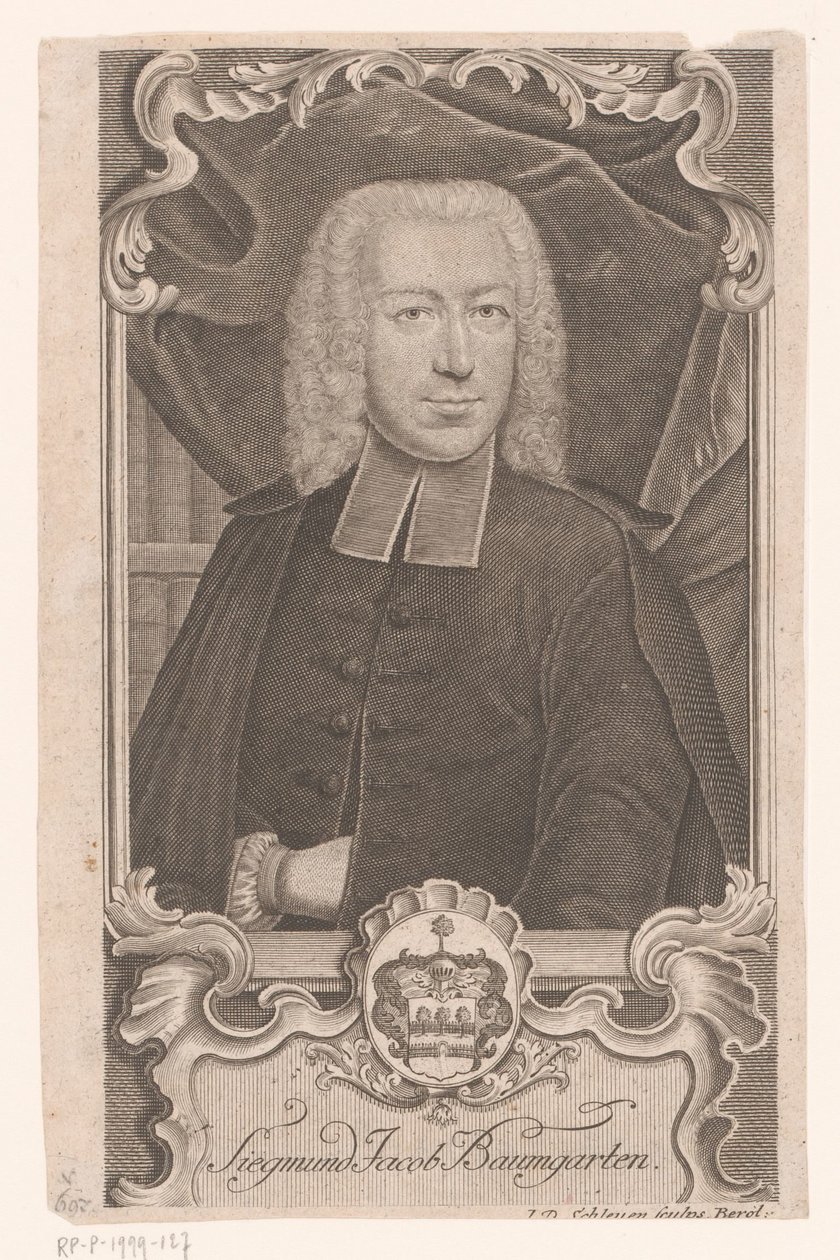 Portret van Sigmund Jacob Baumgarten door Johann David Schleuen (I)