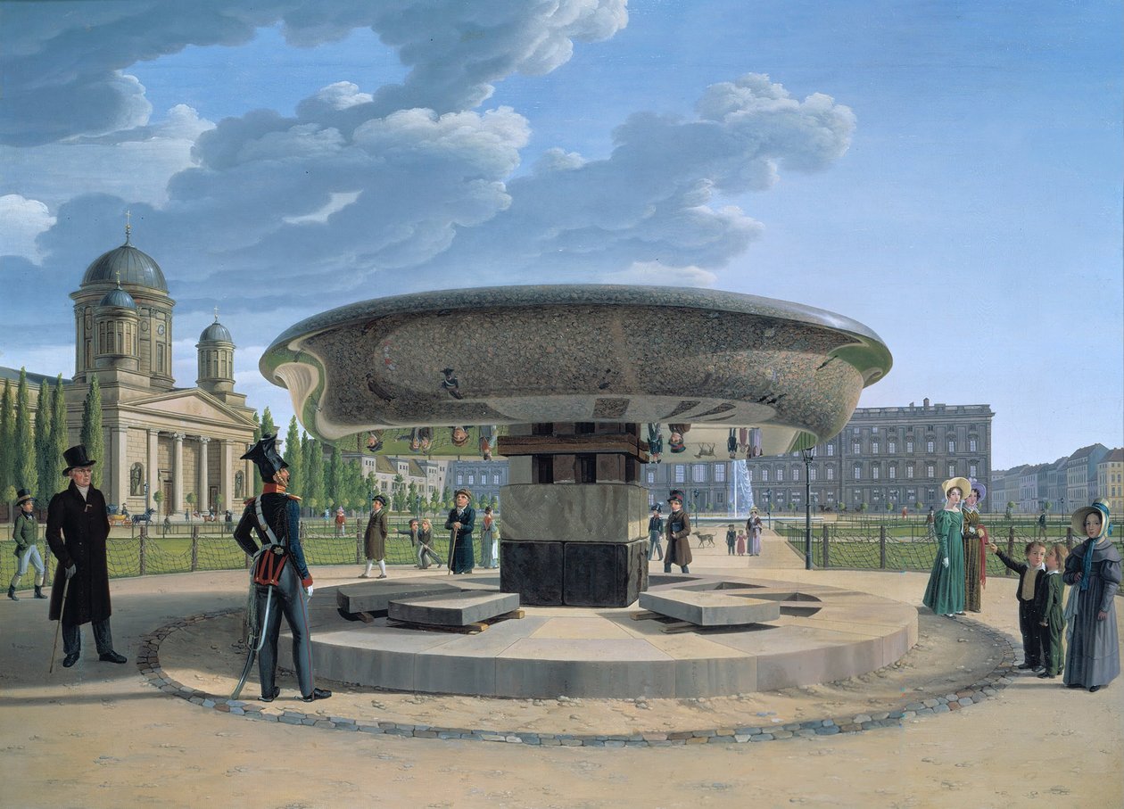 De granieten schaal in de Lustgarten van Berlijn door Johann Erdmann Hummel