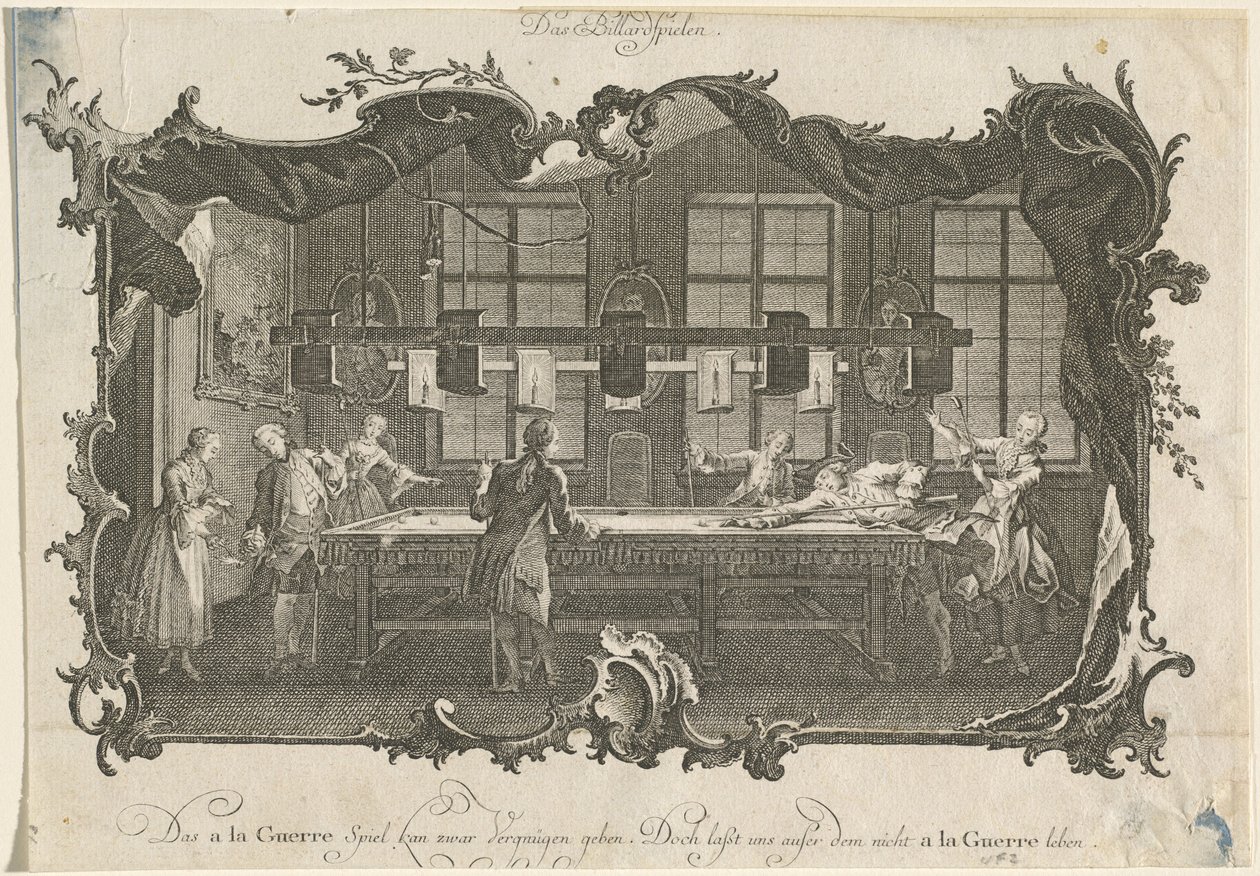 Het Biljartspel door Johann Esaias Nilson