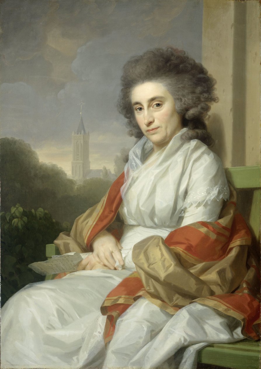Portret van Cornelia Rijdenius, vrouw van Johannes Lublink II door Johann Friedrich August Tischbein