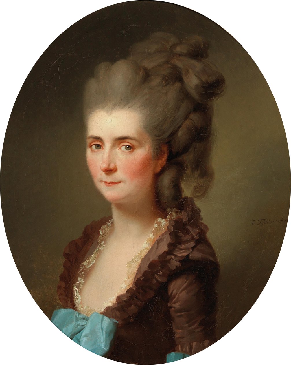 Portret van markiezin de Chambray, geboren Vernier de Joyencourt door Johann Friedrich August Tischbein