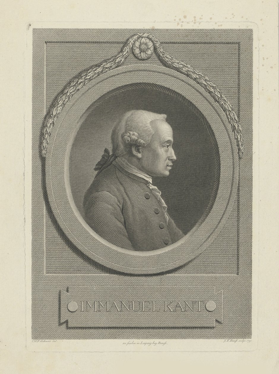 Portret van Immanuel Kant 1724-1804 door Johann Friedrich Bause
