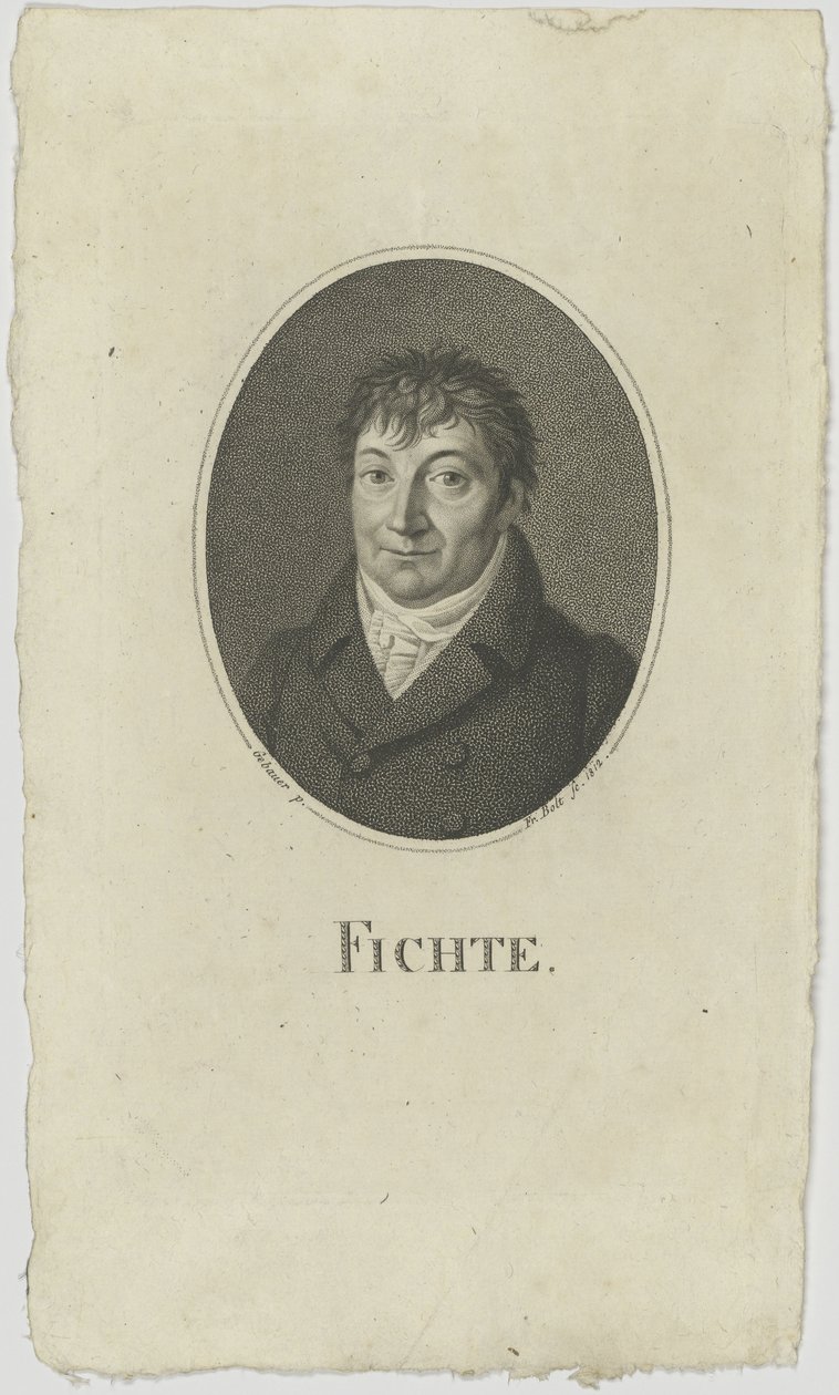 Portret van Johann Gottlieb Fichte door Johann Friedrich Bolt