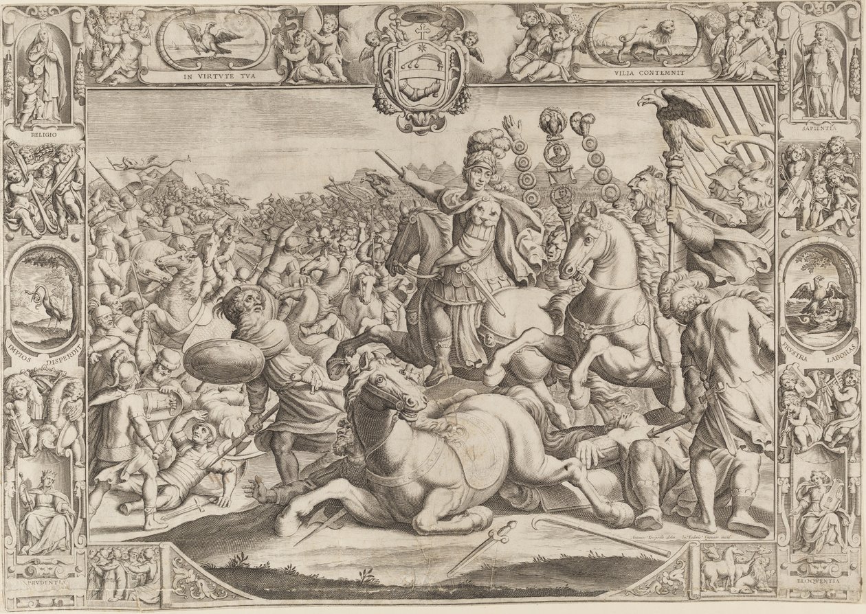 Allegorie op Urbanus VIII, Paus (Maffeo Barberini 1623-1644) door Johann Friedrich Greuter