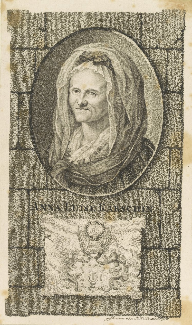 Portret van Anna Louisa Karsch 1722-1791, 1796 door Johann Friedrich Krethlow
