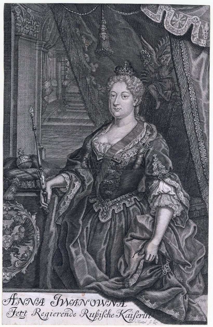 Portret van keizerin Anna Ioannovna (1693-1740) door Johann Georg Menzel