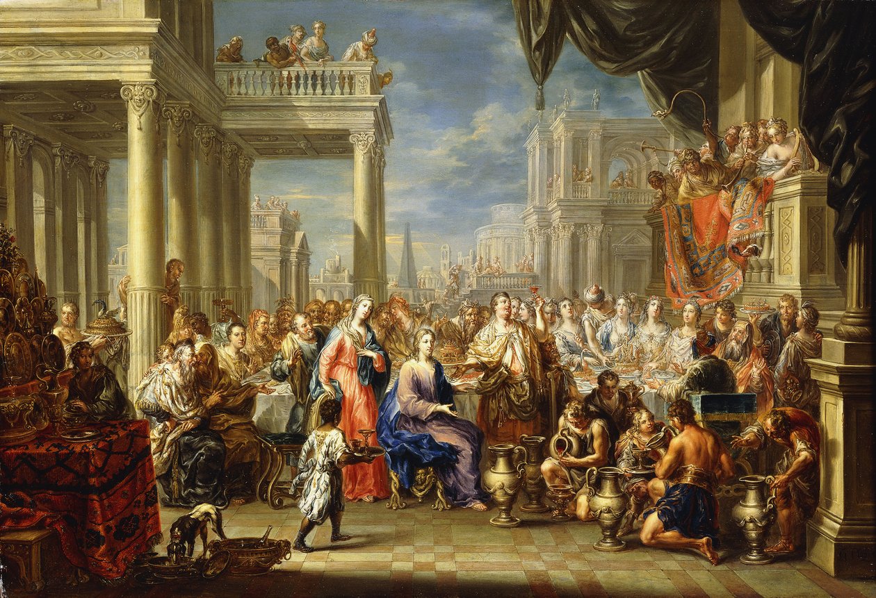 De bruiloft te Kana door Johann Georg Platzer