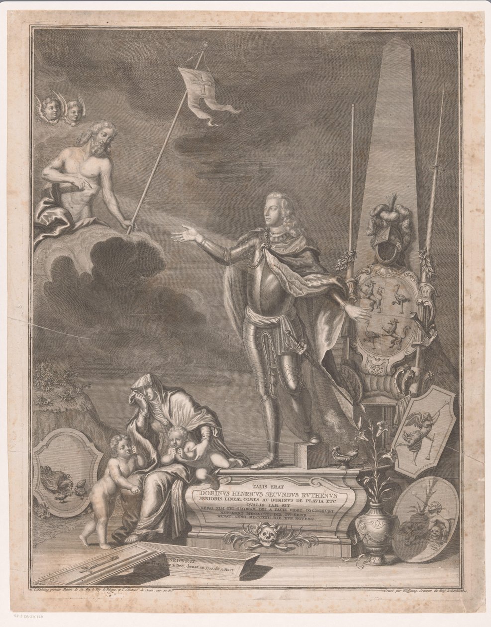 Monument met Heinrich II von Reuß-Obergreiz door Johann Georg Wolffgang