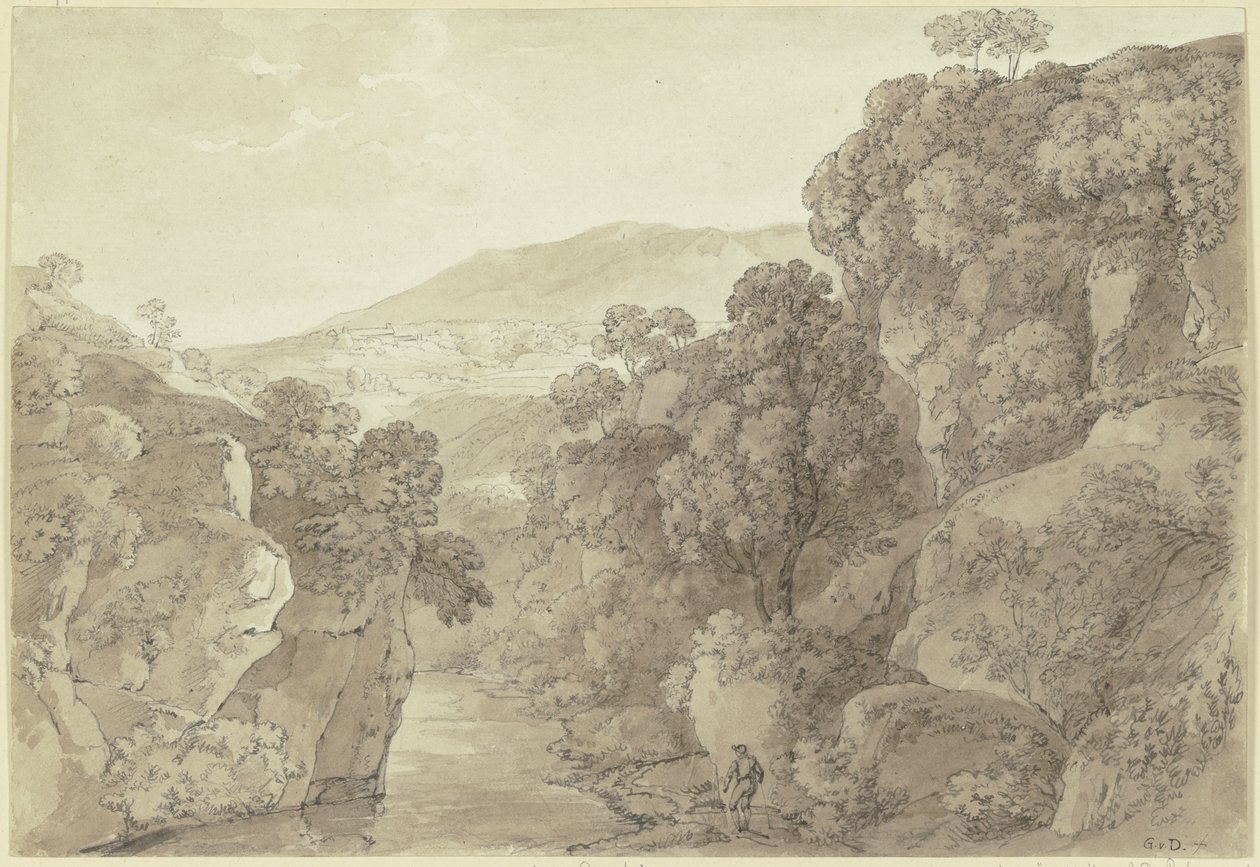 Streek bij Subiaco door Johann Georg von Dillis